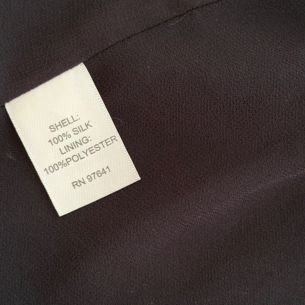 J. Jill 100% Silk Wrap Maxi Dress Crinkle Black Minimalist Goth Old Money S EUC - Picture 9 of 13